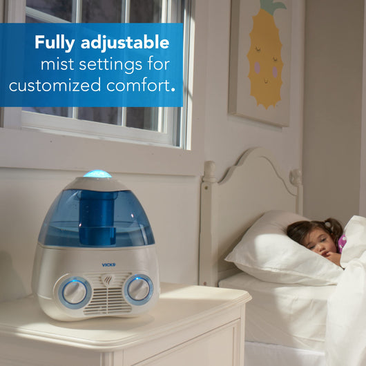 Vicks Starry Night Filtered Cool Mist Humidifier, Medium to Large Rooms, 1 Gallon Tank – Cool Mist Humidifier for Baby and Kids Rooms with Light Up Star Night Light Display, Works with Vicks VapoPads**New in box**