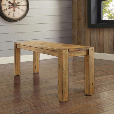 Better Homes & Gardens Bryant Solid Wood Dining Bench, Rustic Brown**New and assembled**