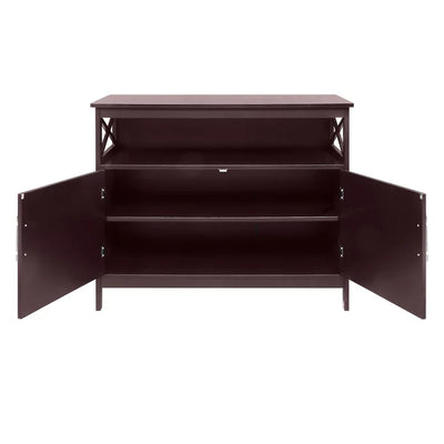 Ktaxon Kitchen Storage Sideboard Dining Buffet Server Cabinet Cupboard, Free Standing Storage Chest Cabinets and Shelf,Brown!  -Brand new in the box