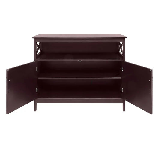 Ktaxon Kitchen Storage Sideboard Dining Buffet Server Cabinet Cupboard, Free Standing Storage Chest Cabinets and Shelf,Brown!  -Brand new in the box