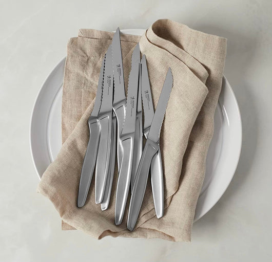 HENCKELS Steak Knife Set of 8, Stainless Steel Knife Set, Silver!! NEW IN BOX!!