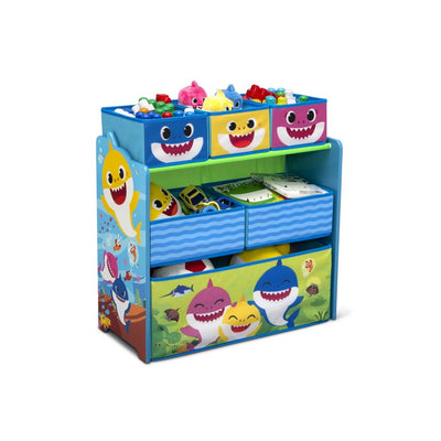 Baby Shark 4-Piece Room-in-a-Box Bedroom Set by Delta Children - Includes Sleep & Play Toddler Bed, 6 Bin Design & Store Toy Organizer and Art Desk with Chair**New in Box**