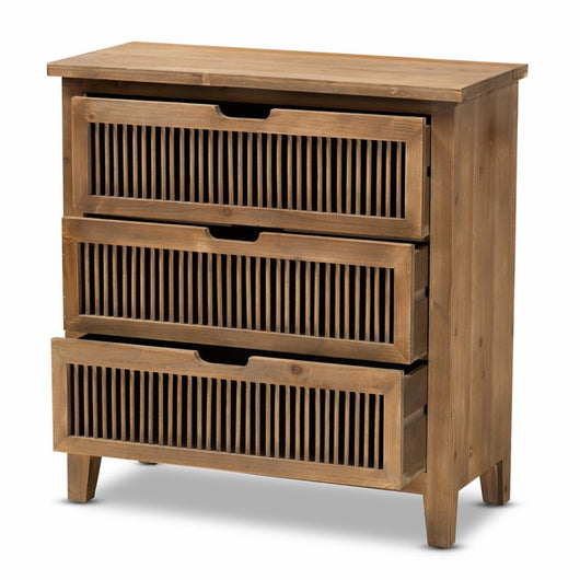 Baxton Studio Clement 3 Drawer Bedroom Chest! New Out of Box!