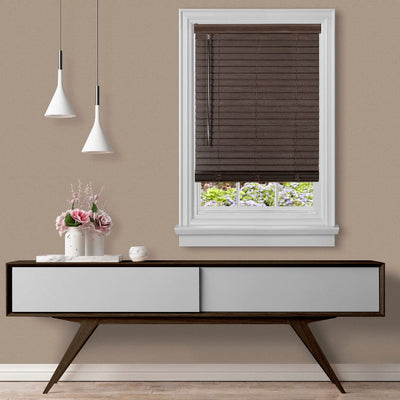 The Achim Cordless GII Madera Falsa Indoor Cordless Mahogany Vinyl Room Darkening Window Faux Wood Blind- NEW IN BOX!!!