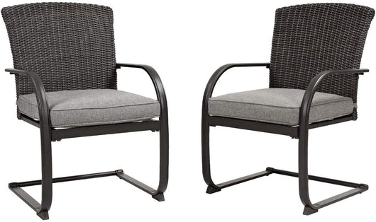 Grand Patio 2 Piece Outdoor Wicker Dining Chairs, All-Weather Spring Patio Furniture Dining Chairs Set of 2 with Cushions for Garden Pool Backyard Lawn, Grey**New in box**