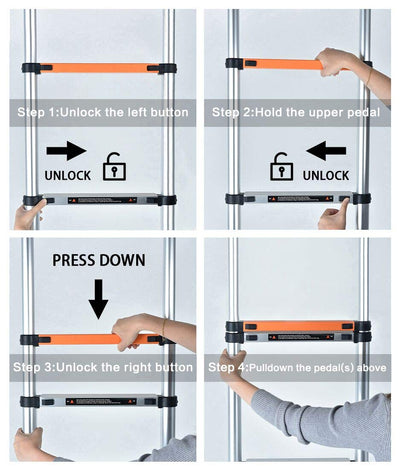 Telescoping Ladder Extension Multi-Purpose 18.5 FT Aluminum Foldable Industrial Compact Loft Ladder Household Daily or Emergency Use Portable Extendable Step Ladders 330 lb Large Loading Capacity**New in box**