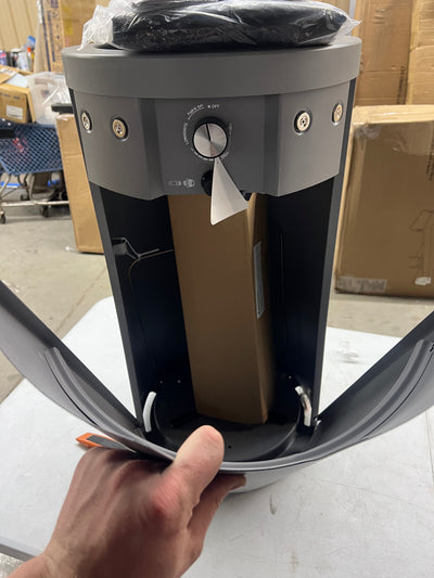 Mainstays 28-inch Tall Column Propane Gas Outdoor Fire Pit, Concrete Gray Finish- NEW OUT OF BOX!!! (Minor dents from shipping, photos shown)