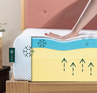 ZINUS 10 Inch Green Tea Cooling Gel Memory Foam Mattress, Queen Size- NEW IN BOX!!!