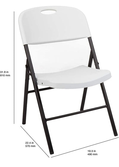 Amazon Basics Folding Plastic Chair, 350-Pound Capacity, White, 4-Pack- NEW IN BOX!!!