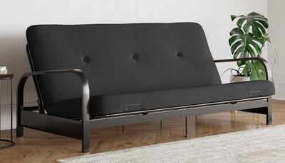 DHP Caddie 6” Thermobonded High Density Polyester Fill Futon Mattress, Full Size, Black Linen MATTRESS ONLY!!!! NEW IN BOX!!!!