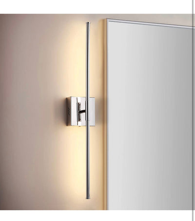 JONATHAN Y JYL7022A Makena 28" Dimmable Integrated LED Metal Wall Sconce, Minimalistic,Modern,Contemporary 3000K LED Bulbs for Bedroom, Living Room, Bathroom Hallway, Chrome**New in Box**