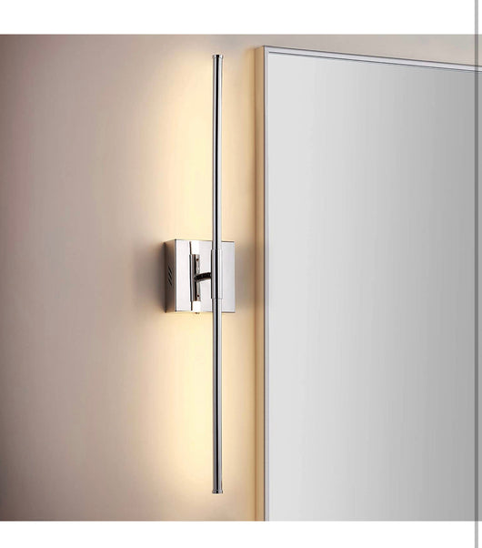 JONATHAN Y JYL7022A Makena 28" Dimmable Integrated LED Metal Wall Sconce, Minimalistic,Modern,Contemporary 3000K LED Bulbs for Bedroom, Living Room, Bathroom Hallway, Chrome**New in Box**