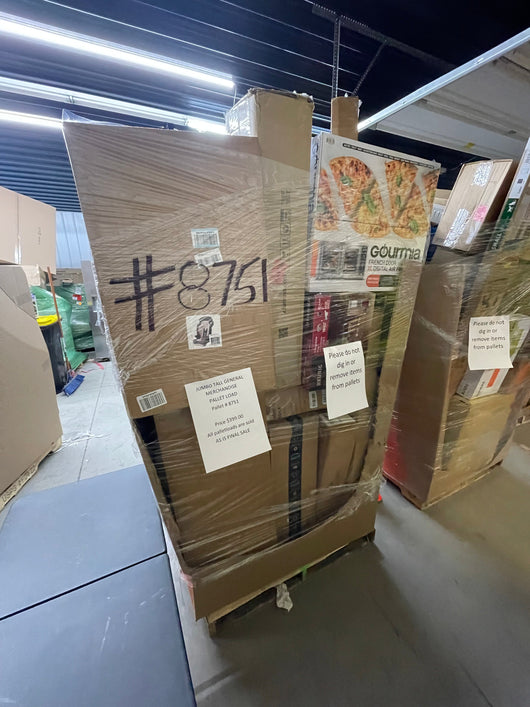 Jumbo huge liquidation pallet- over 7 ft tall ! Pallet number 8751