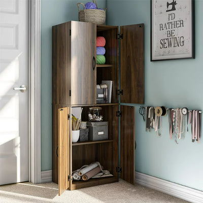 Mainstays 4-Door 5' Storage Cabinet,Walnut - NEW IN BOX