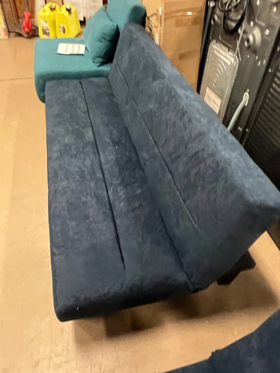 DHP Kebo Futon with Microfiber Cover, Blue- NEW AND ASSEMBLED, SMALL TEAR FROM SHIPPING!!!