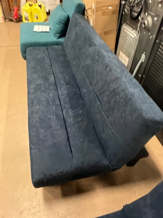 DHP Kebo Futon with Microfiber Cover, Blue- NEW AND ASSEMBLED, SMALL TEAR FROM SHIPPING!!!