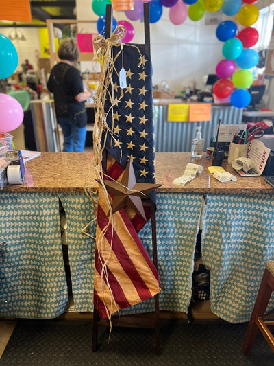 Handmade American Flag Ladder