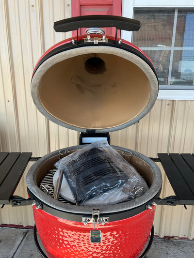 Kamado Joe Classic II 18” Charcoal Grill, Red!!! (Grill is used once but all accessories and inserts are brand new never used, please see photos!)