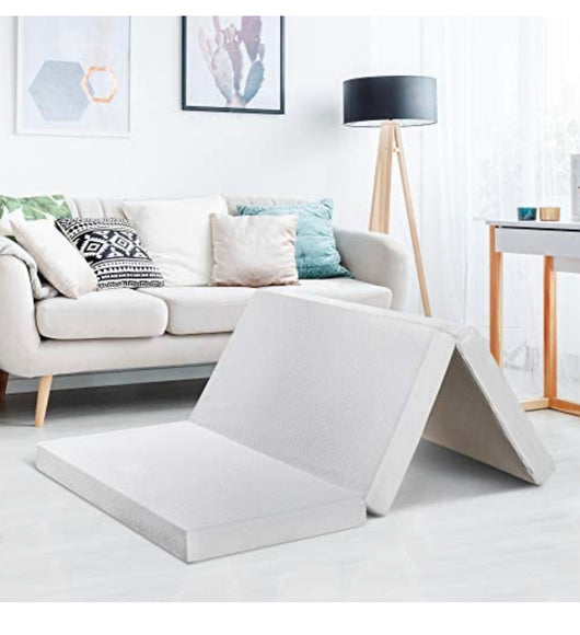 Best Price Mattress 4 Inch Trifold Memory Foam Mattress Topper with Cover, CertiPUR-US Certified, Twin XL**New in Box**