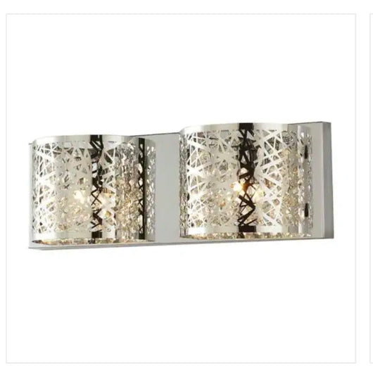 Home Decorators Collection Carterton 2-Light Chrome Vanity Light with Crystal Accents**New in Box**