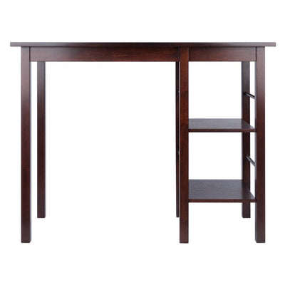 Winsome Wood Egan Breakfast Kitchen Island with Shelves, Walnut Finish**New in Box**