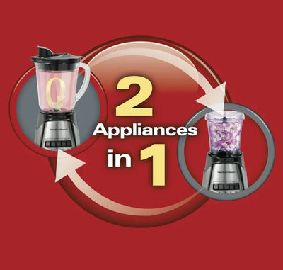 Hamilton Beach 12 Function Blender and Chopper with Mess-Free 40oz Glass Jar, 700W, Black and Stainless- NEW IN BOX!!!