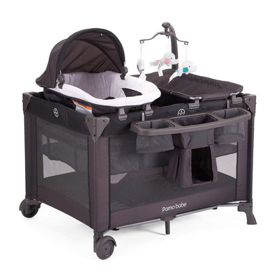 Pamo Babe 4 in 1 Portable Crib for Baby ,Nursery Center with Removable Canopy, Changing Table, Lockable Wheels, Storage Bag**New in box**