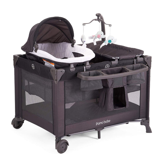 Pamo Babe 4 in 1 Portable Crib for Baby ,Nursery Center with Removable Canopy, Changing Table, Lockable Wheels, Storage Bag**New in box**