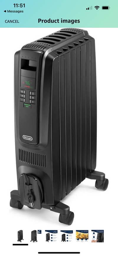 De'Longhi Oil-Filled Radiator Space Heater- NEW IN BOX!!!