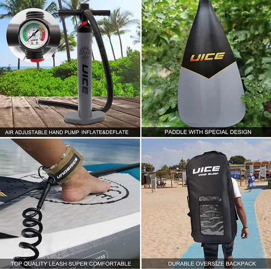 UICE Grey Wood Inflatable Stand Up Paddle Board- NEW IN BOX!!!