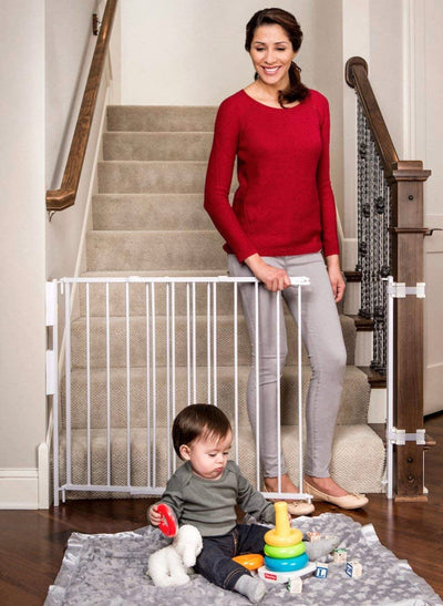 Regalo Extra Tall and Wide 2-in-1 Stairway and Hallway Wall Mounted Baby Gate, Bonus Kit, Includes Banister and Wall Mounting Kit (new in the box)