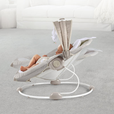 Ingenuity InLighten Baby Bouncer Seat with Light Up Bar and Bunny Tummy Time Pillow Mat - Twinkle Tails, Newborn and up**New in box**
