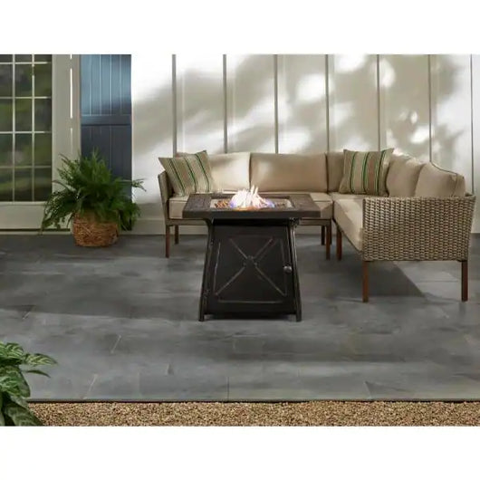 Hampton Bay Crossridge 50,000 BTU Antique Bronze Finish Gas Fire Pit**New in Box**