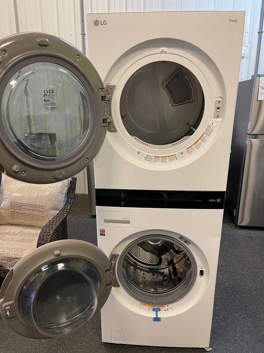 LG WashTower Electric Stacked Laundry Center with 4.5-cu ft Washer and 7.4-cu ft Dryer ENERGY STAR- HANDYMAN’S SPECIAL! BRAND NEW-     WASHER WORKS GREAT - BUT DRYER DIGITAL PANEL WILL NOT COME ON OR WORK - NEEDS REPAIR -