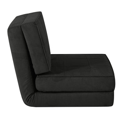 Your Zone Ultra Soft Suede 3 Position Convertible Flip Chair, Black**New**