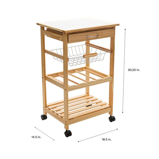 Neu Home Rolling Kitchen Cart with Ceramic Countertop**New in box**
