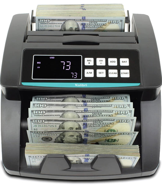 Kolibri Money Counter Machine - 1,500 bills per min, advanced counterfeit detection, set up in minutes, Add and Batch Modes, Cash Counter with LCD Display!  -Brand new in the box