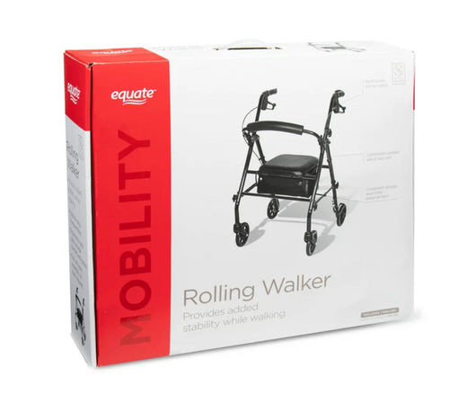 Equate Rolling Walker For Seniors, Rollator Walker with Seat and Wheels, Black- NEW KN BOX!!!!
