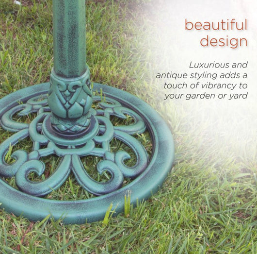 Alpine Corporation 28-Inch Outdoor Plastic Garden Bird Bath, Green- NEW IN BOX!!!!