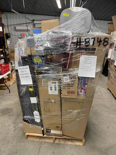 Jumbo huge liquidation pallet- over 7 ft tall ! Pallet number 8748