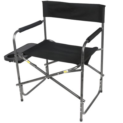 Ozark Trail Director’s Chair with Side Table, Black, Outdoor**New**