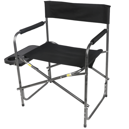 Ozark Trail Director’s Chair with Side Table, Black, Outdoor**New**