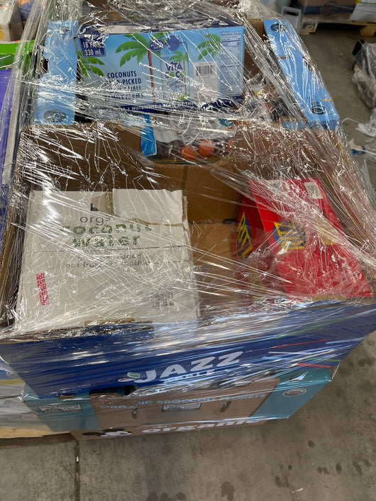 GROCERY AND BEVERAGE PALLET- number 8760     most - if not all items - have good expiration dates      $99 after automatic 20 percent discount at checkout
