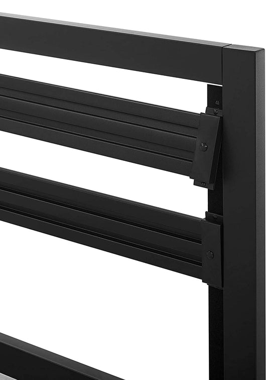 Amazon Basics Industrial Metal Bed Frame with Headboard and Wood Slats, 14 Inches High, Full, Black- NEW IN BOX!!!!