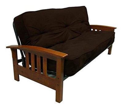 DHP 8 Inch Independently Encased Coil Futon Mattress, Brown Microfiber**New in box**