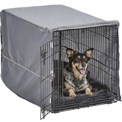New World Double Door Dog Crate Kit, Dog Crate Kit Includes One Two-Door Dog Crate, and Gray Dog Crate Cover, 36-Inch Kit Ideal for Medium Dog Breeds!! BRAND NEW, MISSING DOG BED!!