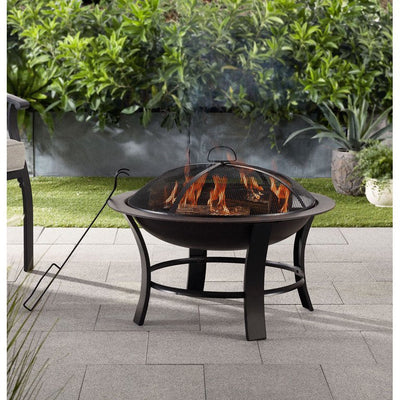 Mainstays 26" Metal Round Outdoor Wood-Burning Fire Pit!! NEW IN BOX, MINOR DENTS FROM SHIPPING!!