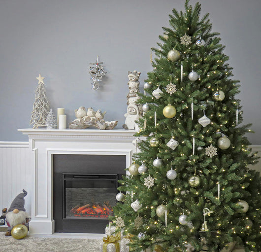 National Tree Company Pre-Lit Artificial Full Christmas Tree, Green, Dunhill Fir, White Lights, Includes Stand, 9 Feet- NEW IN BOX