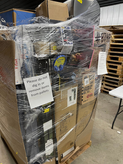 Jumbo huge liquidation pallet- over 7 ft tall ! Pallet number 8748