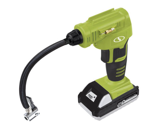 Sun Joe 24V-AJC-MAX Cordless Portable Air Compressor Kit , W/ 1.3-Ah Battery, Nozzle Accessories, and Storage Bag- NEW IN BAG!!!